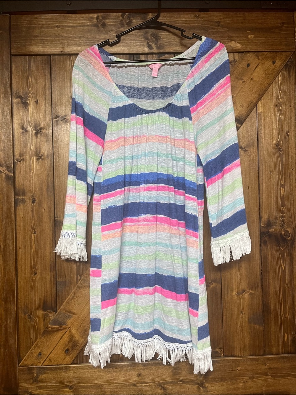 Lily Pullitzer Striped Fringe-Dress Cover Up